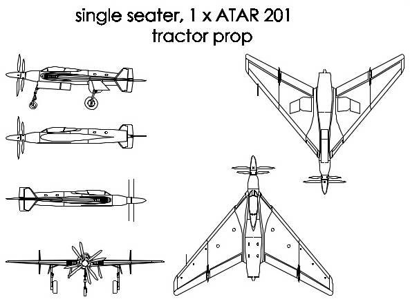 Самолёт ATAR-23 нереализованный авиапроект Франции.