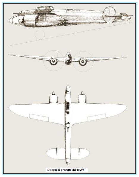 Итальянские бумажные проекты. Проект среднего бомбардировщика Breda Ba.99. Италия