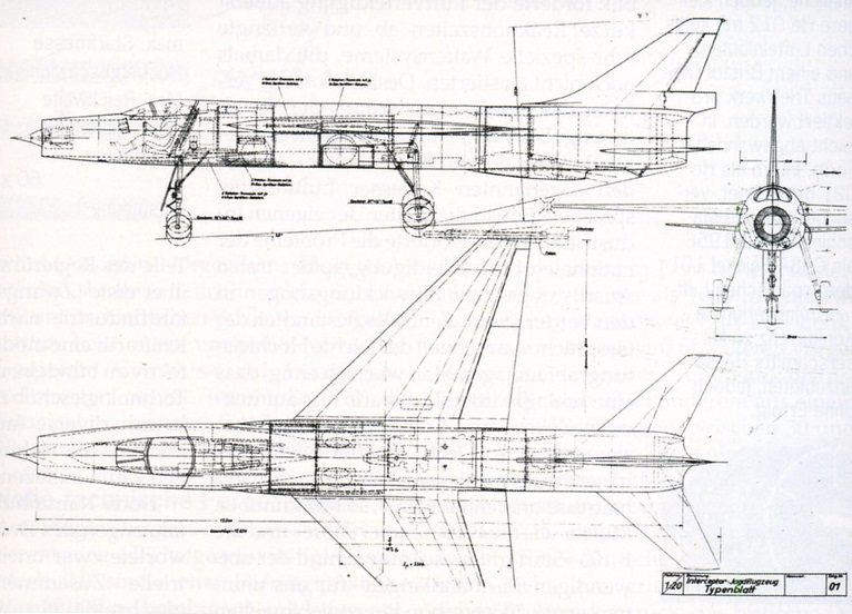 чертежи общего вида проекта Heinkel He 031 Florett также показывают и модульную конструкцию фюзеляжа, схему размещения вооружения и положение силовой установки