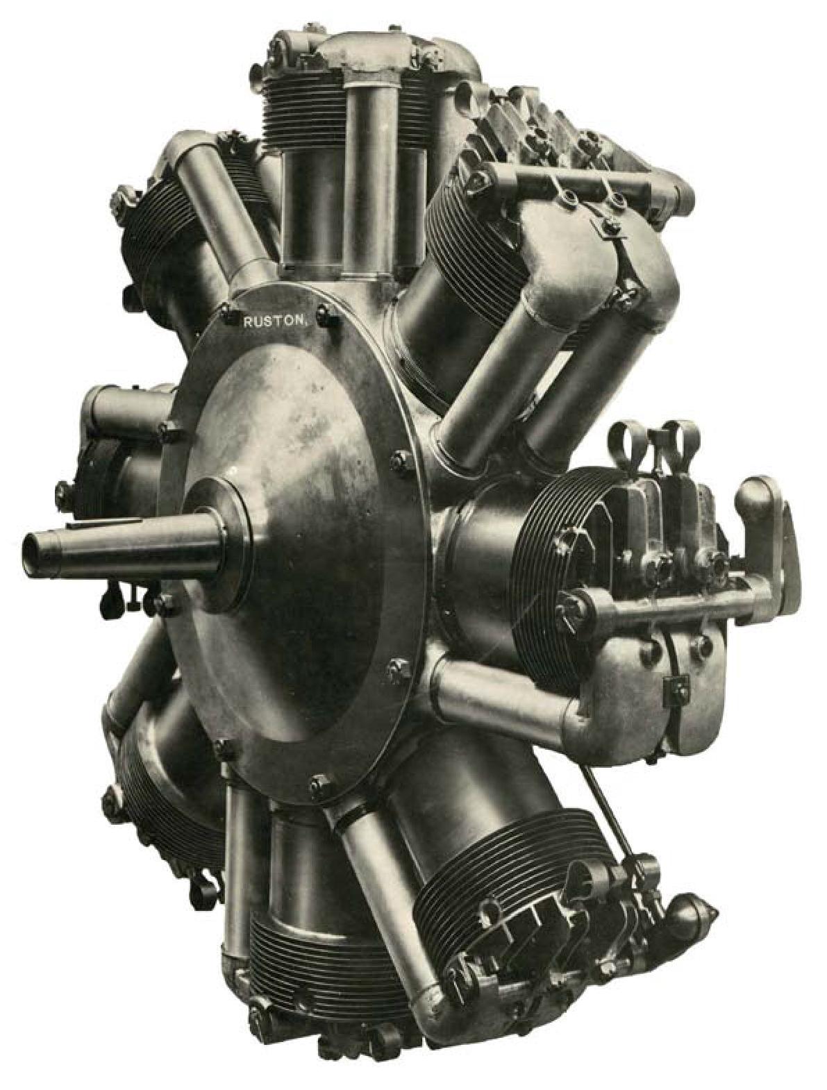 Восьмицилиндровый шеститактный ротативный редукторный двигатель Ruston Proctor. Великобритания