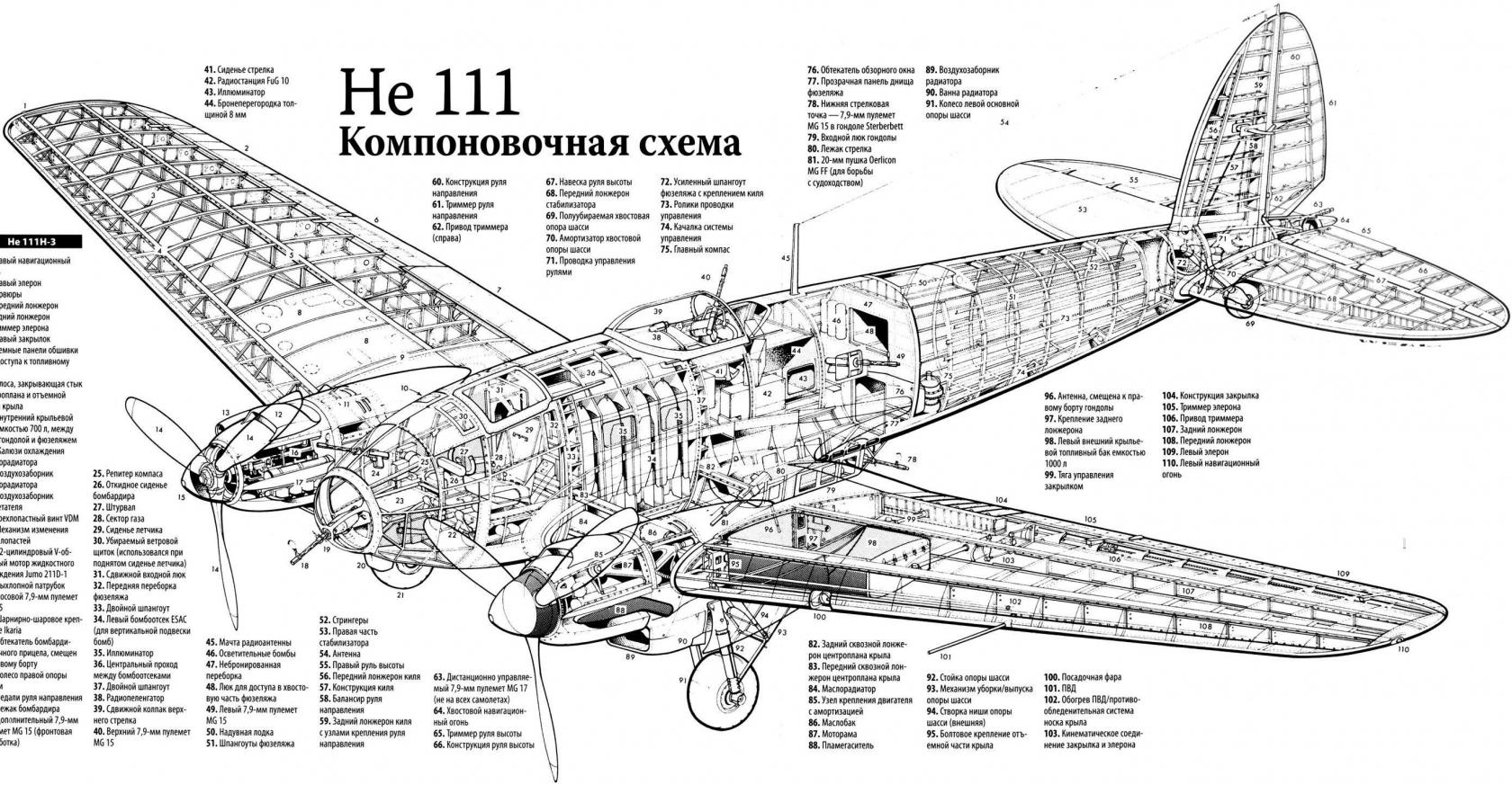 Испытано в Великобритании. Средний бомбардировщик Heinkel 111H-1