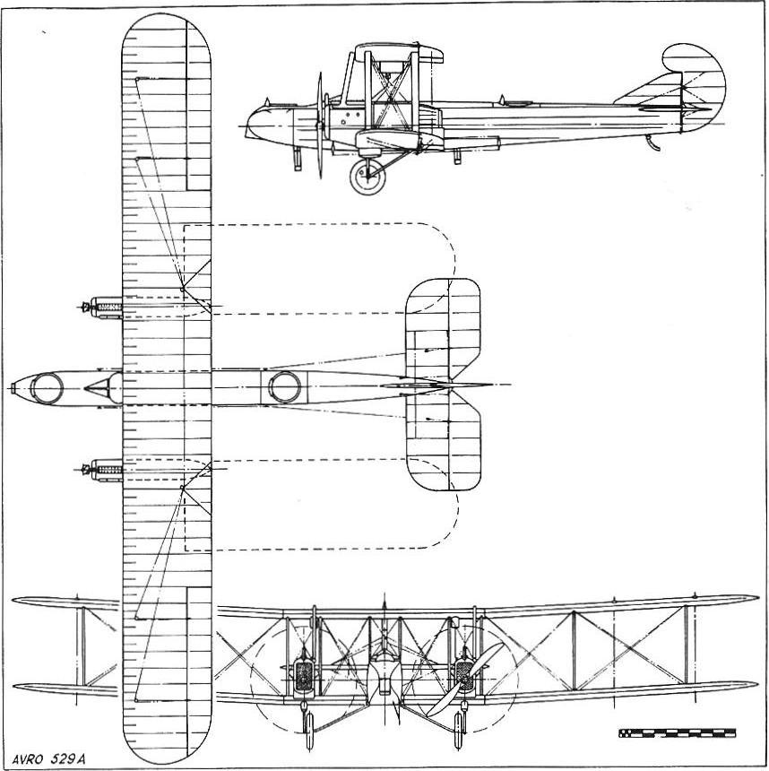 Опытный дальний бомбардировщик Avro 529. Великобритания