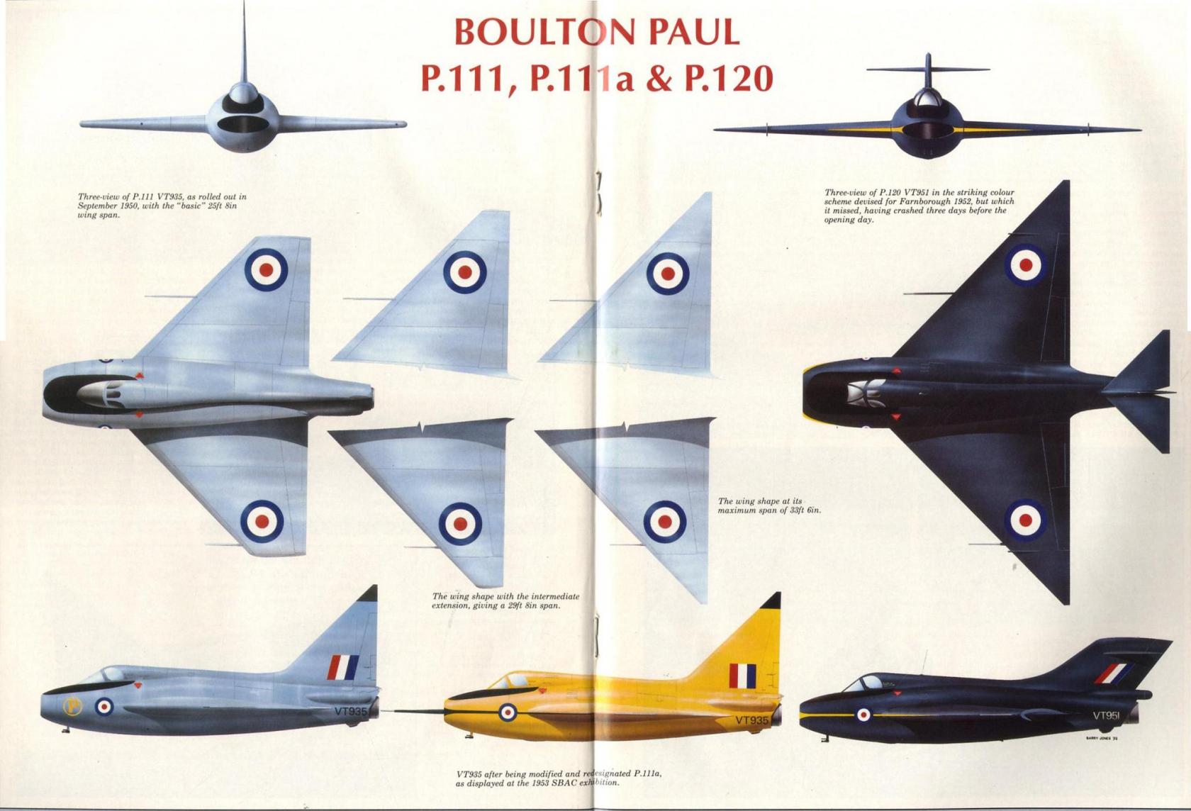 Экспериментальные самолеты Boulton Paul P.111 и P.120. Великобритания