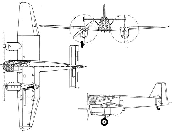 Экспериментальный самолёт Berlin B 9. Германия