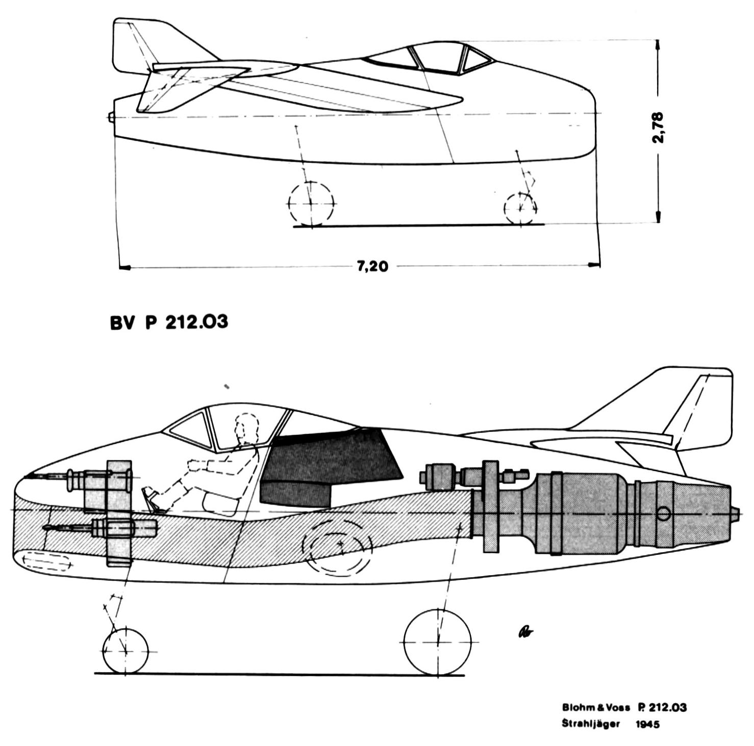 Проект истребителя Blohm und Voss BV P 212. Германия