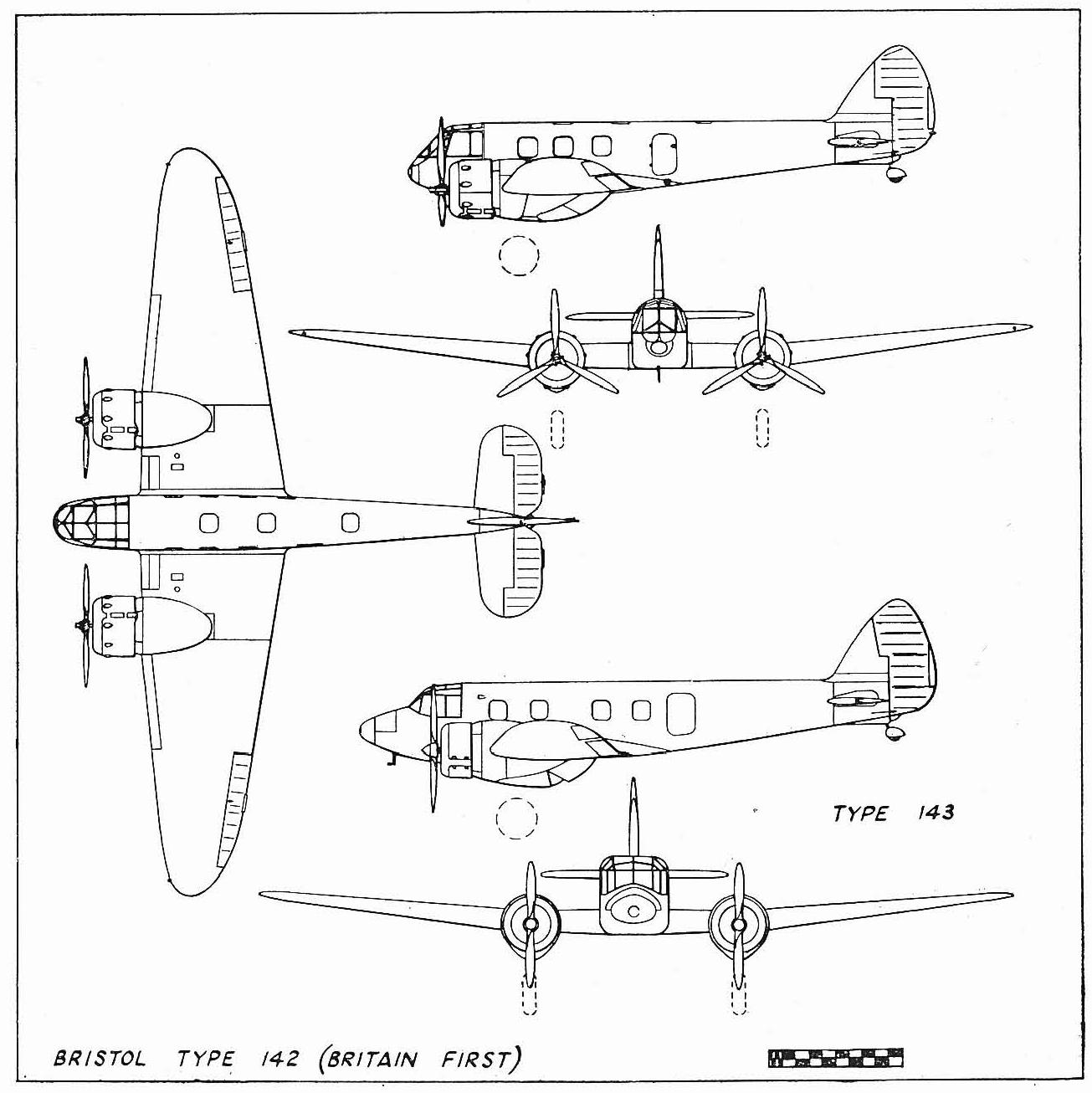 Опытные пассажирские самолеты Bristol Type 142 и Type 143. Великобритания