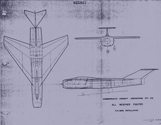 Проект тяжелого всепогодного истребителя Commonwealth Aircraft Corporation CA-23. Австралия