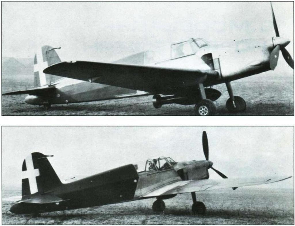 Опытный пикирующий бомбардировщик Caproni Ca.355 Tuffo. Италия