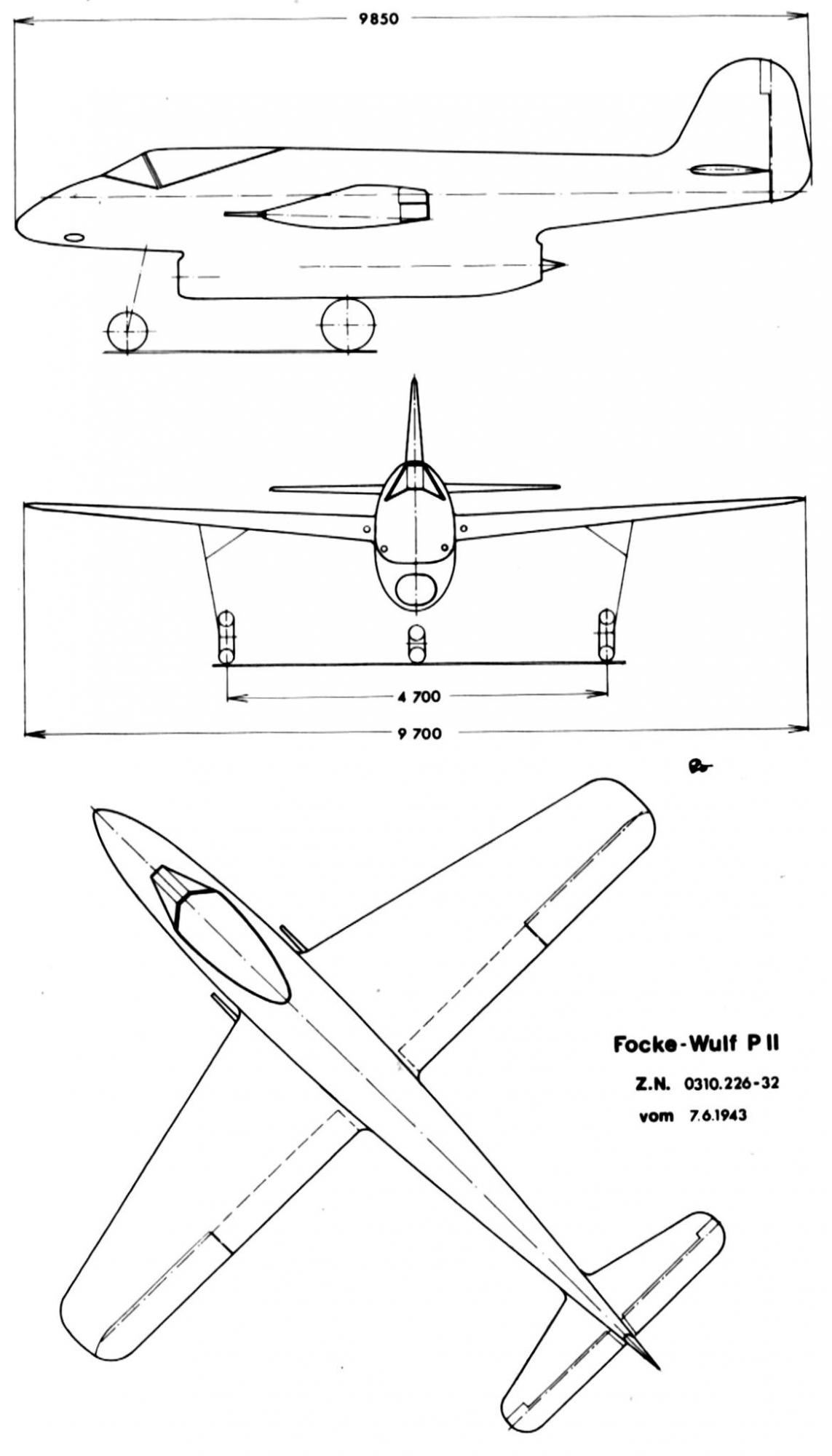 схемы Focke-Wulf P.II