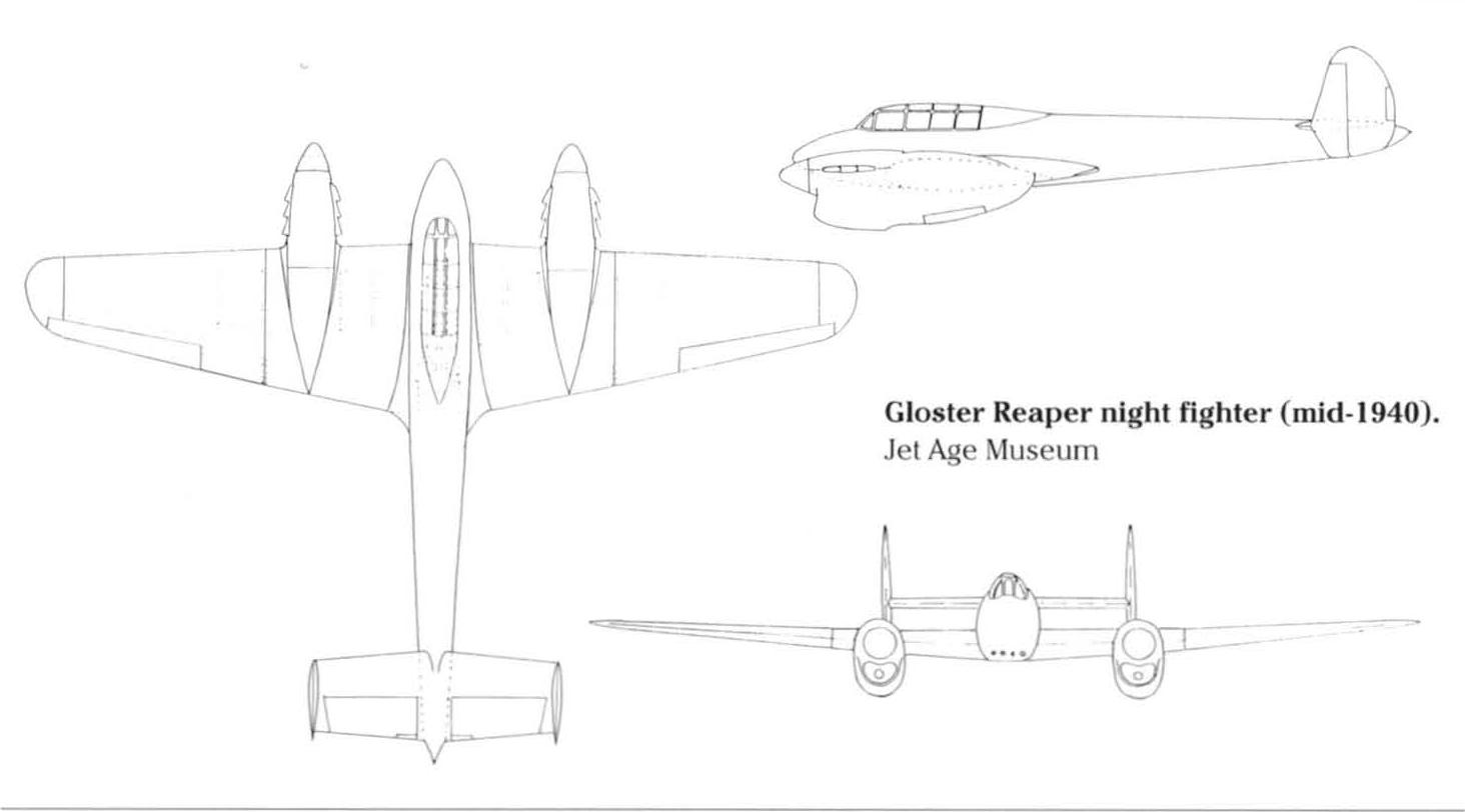 Тяжелые британские истребители спецификации F.18/40. Проект тяжелого ночного истребителя Gloster Reaper