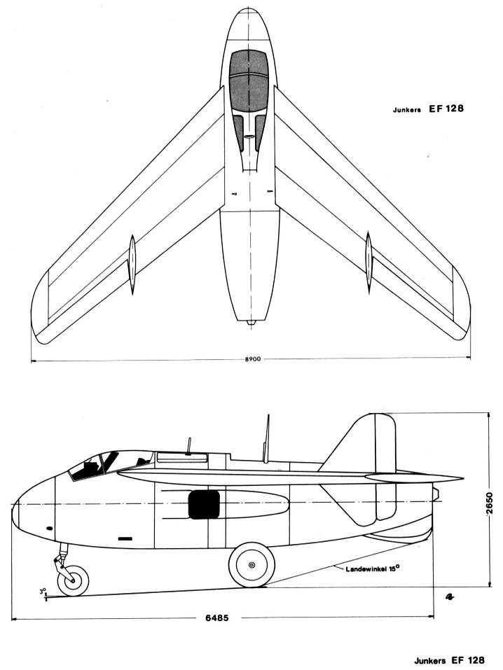 Проект истребителя Junkers EF 128. Германия