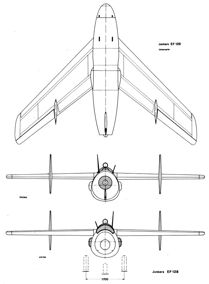 Проект истребителя Junkers EF 128. Германия