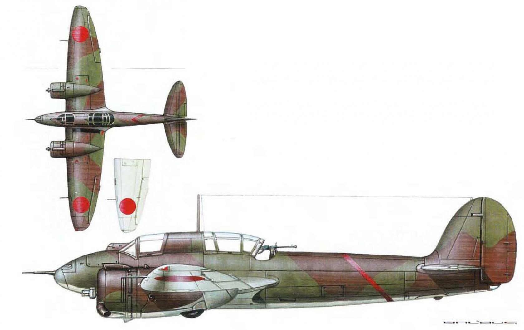 Прототипы тяжелого истребителя Kawasaki Ki-45 (01-03,07). Япония