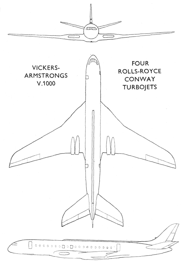 Упущенная возможность. Проект пассажирского самолета Vickers V.1000. Великобритания