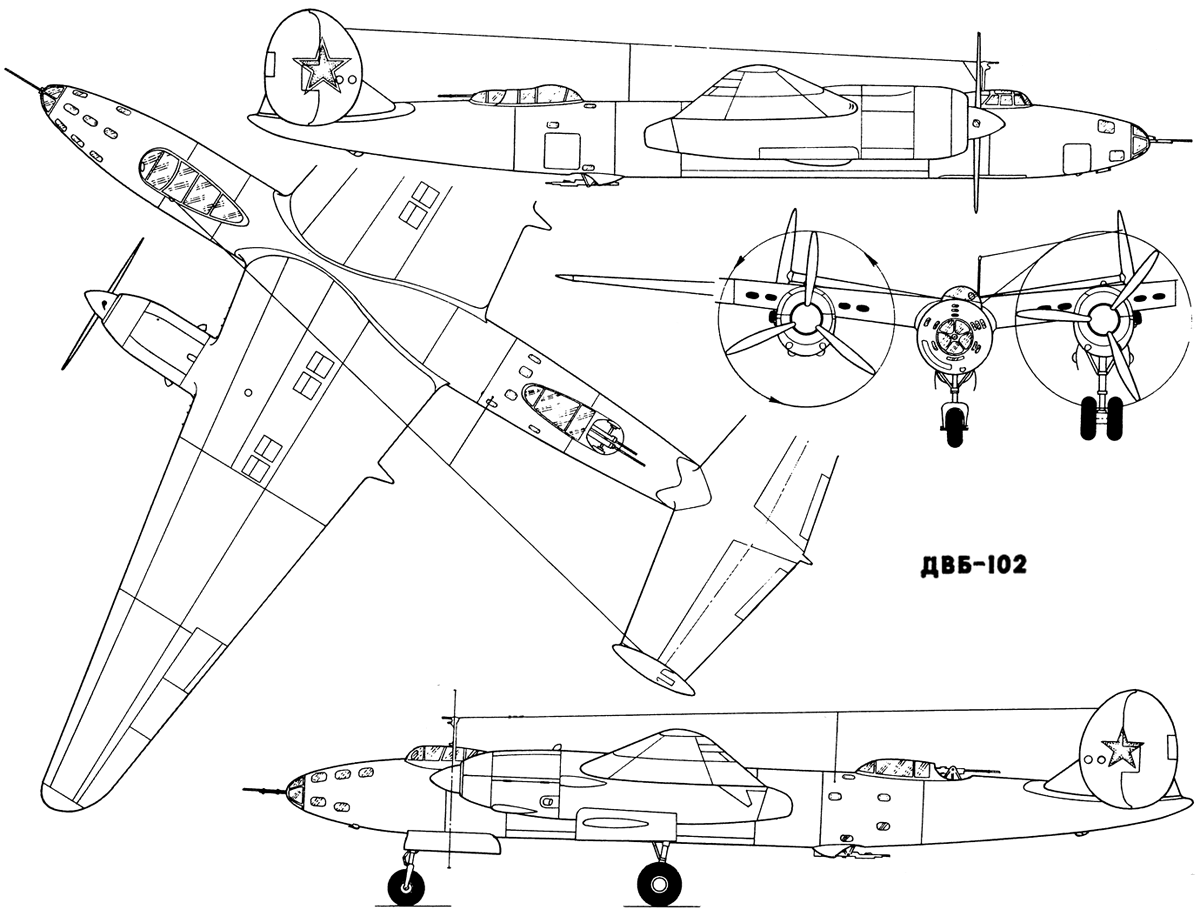 Опытный дальний высотный бомбардировщик ДВБ-102. СССР