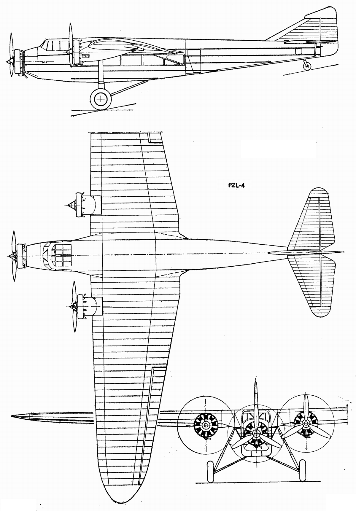 Пассажирский самолет P.Z.L.4. Польша