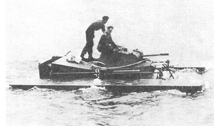 Pz II с оборудованием для плаванья на испытаниях