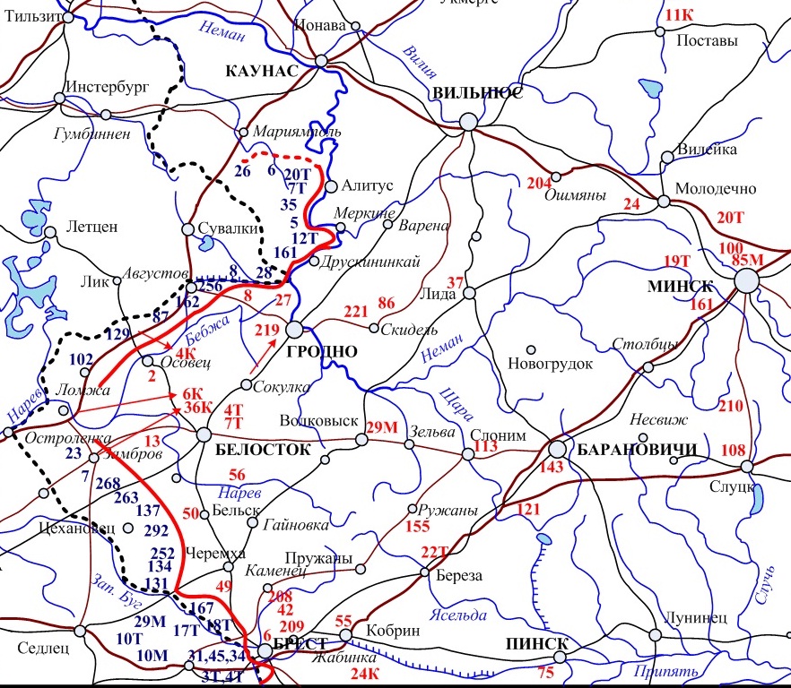 Белостокский котел 1941 карта