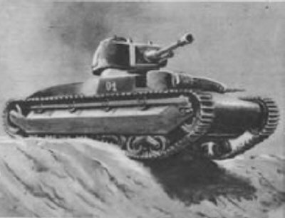 Черновой рисунок одного из вариантов среднего танка фирмы BBT. Br. Panc.