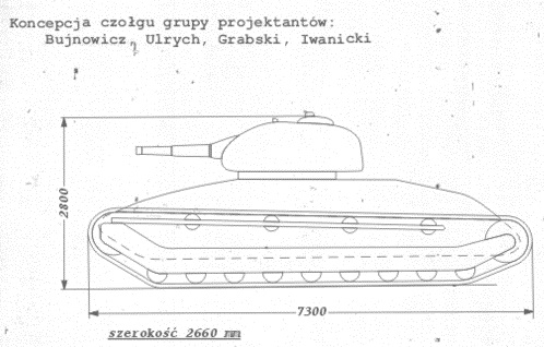 Чертеж внешнего вида тяжелого танка B.U.G.I.