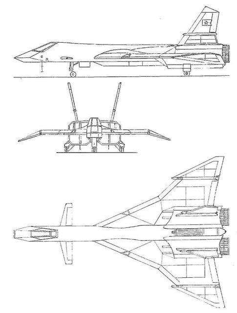 Чертёж МиГ-31.
