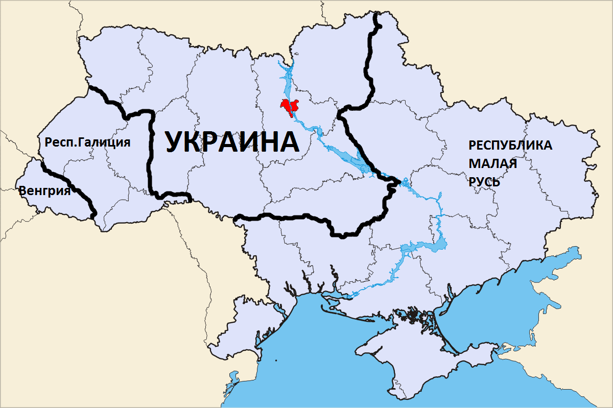 Карта украины после распада украины