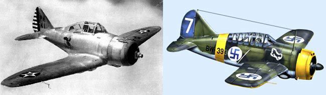 Слева – «Северский» P-35, справа – «Брюстер» B.239