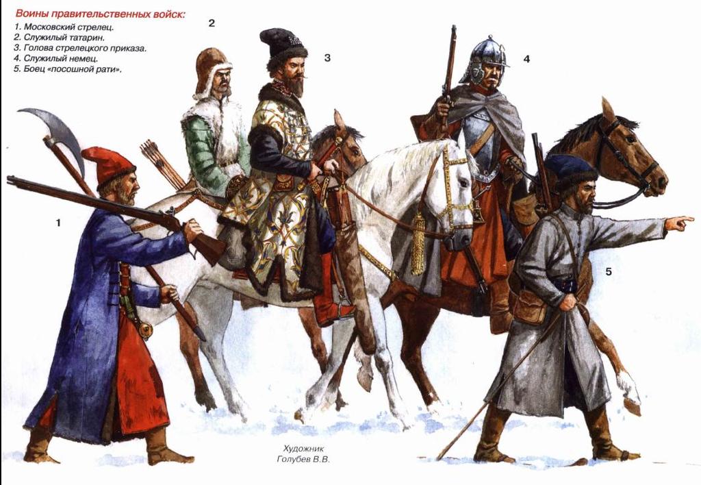 Воины русской армии 16 века