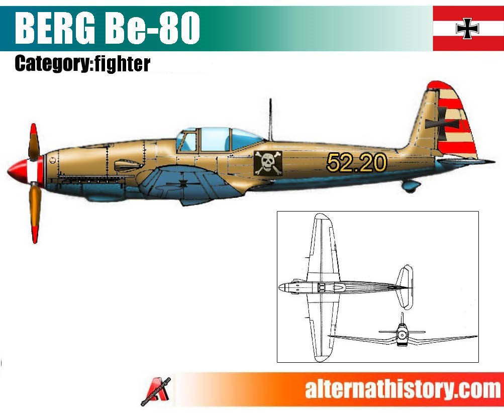 Альтернативный немецкий истребитель Berg Be-80 из Мира Царя Алексея Петровича