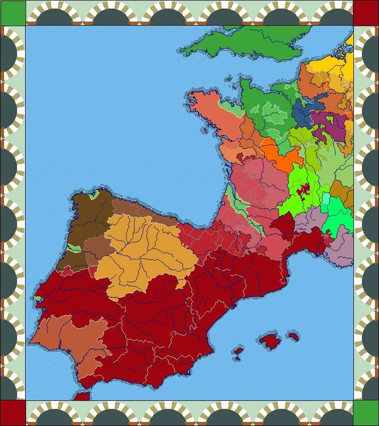 Карта Западной Европы на конец 1265 года