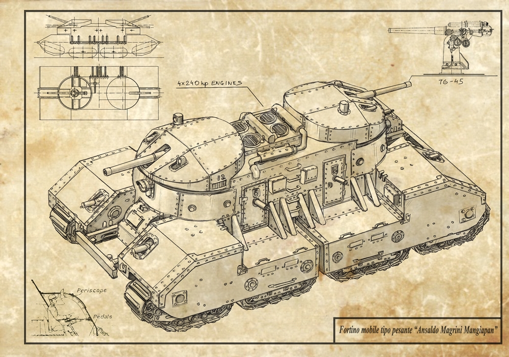 Неизвестный танк Первой Мировой - Fortino Mobile Tipo Pesante | Ansaldo Magrini Mangiapan. Первая попытка реконструкции