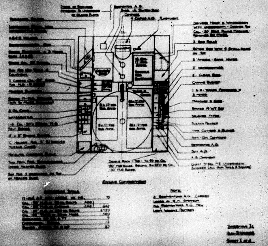 Схема боевого отделения Sherman Ic. Как можно видеть, большинство снарядов находилось под поликом боевого отделения