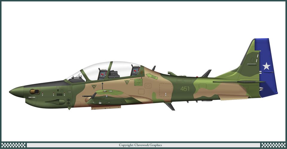 Лёгкий штурмовик Embraer EMB 314 Super Tucano. Бразилия