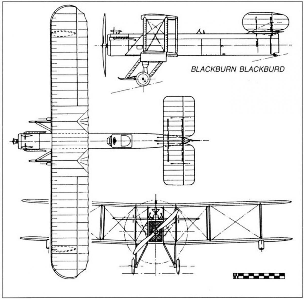 схема второго прототипа Blackburn Blackburd, N114