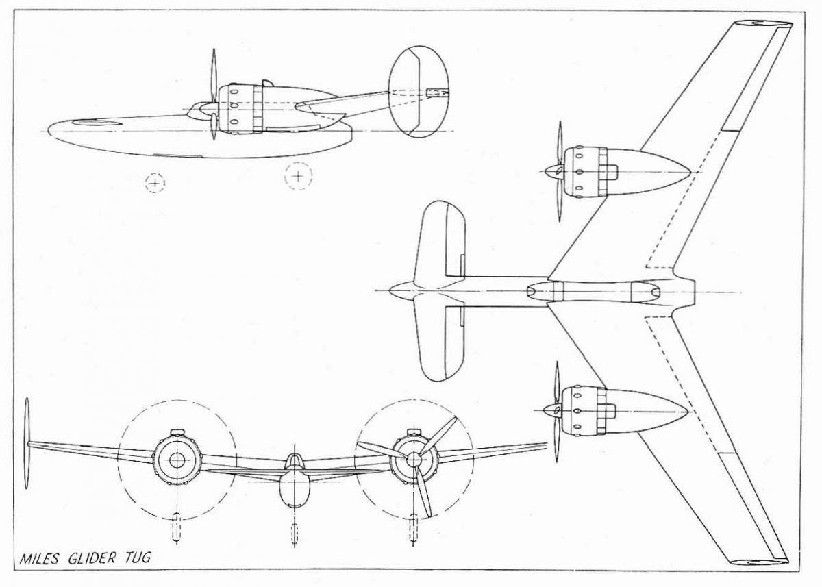 Проект буксировщика планеров Miles Glider Tug. Великобритания