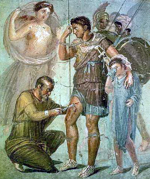 Римский врач. Античная фреска, Помпеи