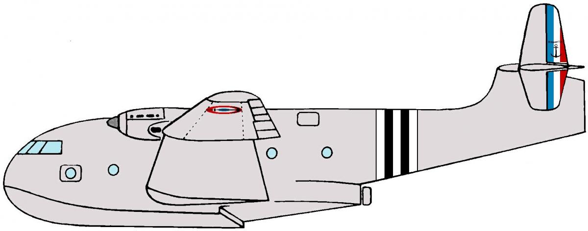 профиль проекта летающей лодки Breguet 731 (проект гражданского гидросамолета, 1940 год); самолет приведен в окраске авиации ВМС Франции