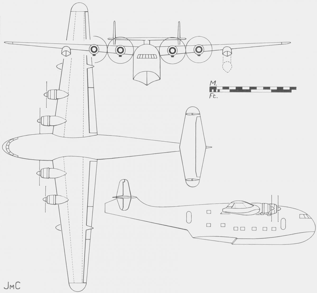 схема проекта летающей лодки Breguet 732