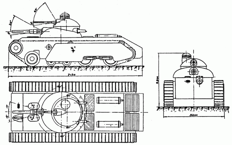 Проекции танка ТА-2