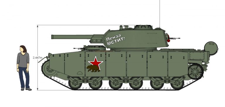 Линейный танк образца 1940 года с командирской башенкой и пушкой Ф-32