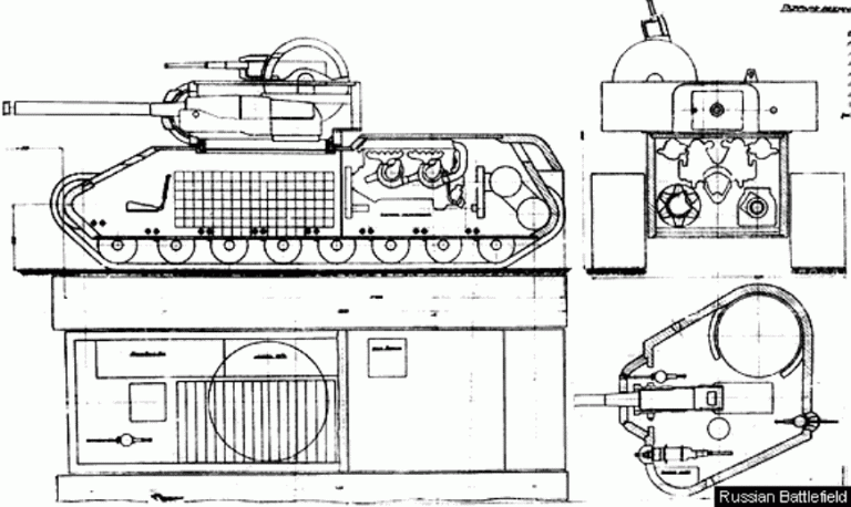 Проект танка КВ-4 инженера С.Федоренко. Фотокопия чертежа