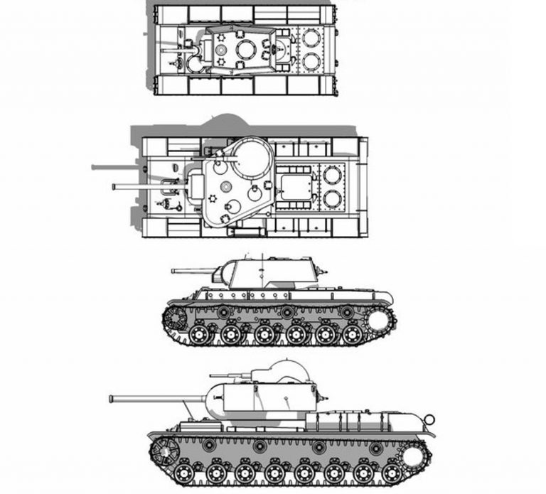 Чертёж КВ-4 Федоренко и серийного КВ-1
