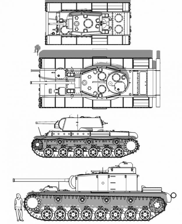 КВ-4 Г.Крученых в сравнении с серийным КВ-1