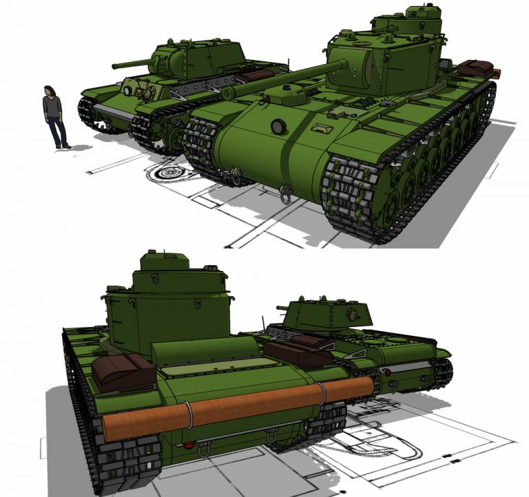 КВ-4 Г.Крученых в сравнении с серийным КВ-1