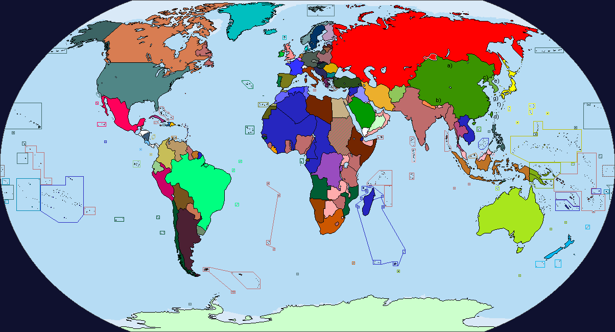 Карта мира 1989 года