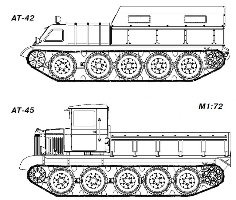 Артиллерийские тягачи АТ-42 и АТ-45