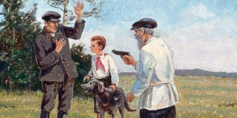 «Поймали попаданца» (на самом деле шпиона, картина художника Титова 1941 года)