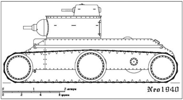 Christie Tank M1919. Первоначальный проектный вид. Вид слева на гусеничном ходу (реконструкция автора).