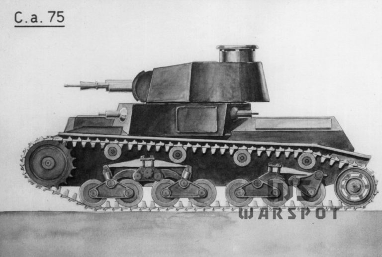 Второй вариант, носивший обозначение Carro P 75, 18 августа 1940 года. Основное вооружение переместилось в основную башню, а от малой башни конструкторы отказались