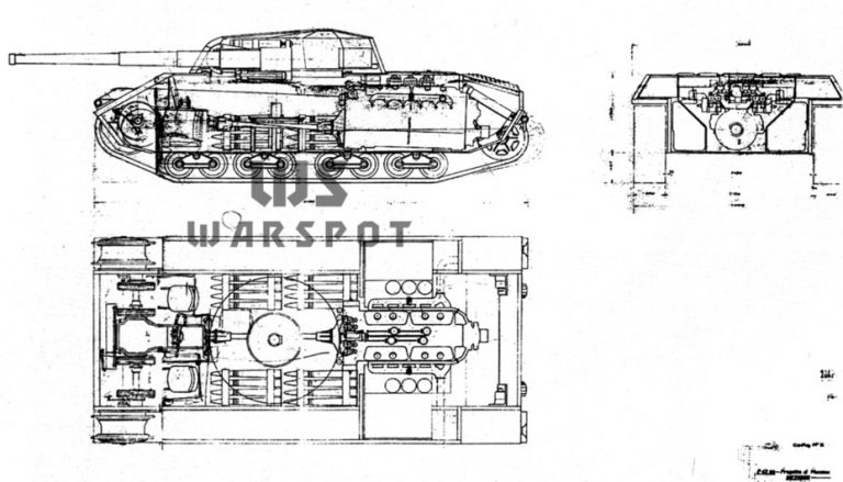 Проект Carro Armato P 43 bis, конец апреля 1943 года